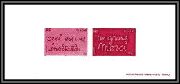 N°3760/3761 Timbres De Messages Un Grand Merci Ceci Est Une Invitation Gravure Collective France 2005 - Documents Of Postal Services