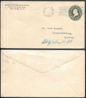 USA New York Postal Stationery Cover To Germany 1910. Martin M.Schultz & Co. - Briefe U. Dokumente