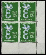 SAAR OPD 1958 Nr 439 Postfrisch VIERERBLOCK FORMNUMMER X976D22 - Unused Stamps