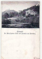 39002441 - Lithographie Eisenach. Villa Dr. Fritz Reuter Mit Hainstein Und Wartburg Ungelaufen  Eckbug Unten Rechts Oxy - Eisenach