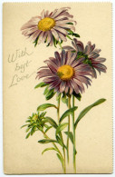 C KLEIN - WITH BEST LOVE - PURPLE DAISIES - FLORAL MESSAGES(TUCK'S) - Tuck, Raphael