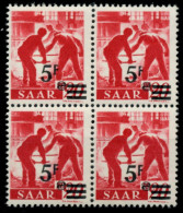 SAARLAND 1947 Nr 232ZII Postfrisch VIERERBLOCK X6D141E - Ungebraucht