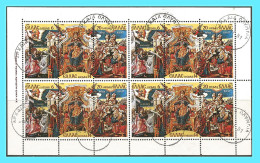 GREECE - GRECE- HELLAS 1980: Canc. (ΑΡΧΑΙΑ ΟΛΥΜΠΙΑ 6.V.81) Christmas, Se- Tenant Compl.sheet Used - Used Stamps