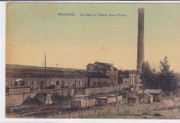 Cpa ( Glacée ) -80- Beauval -peu Courante- Gare Et Usine Saint Freres -edi .... - Beauval