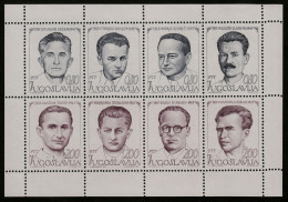 Yugoslavia 1973 National Heroes WW 2 Partisans Set In Block MNH - Abeilles