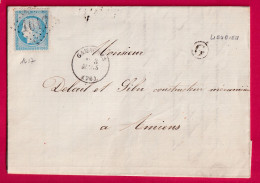 N°60 GC 1617 GAMACHES SOMME BOITE RURALE G LIEUDIEU POUR AMIENS LETTRE - 1849-1876: Période Classique