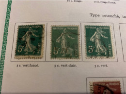 Lot 13 Timbres Semeuse Type Retouché - Inscriptions Plus Fortes - 5c 10c 20c 25c 35c - Used Stamps