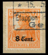 BES 1WK ETAPPE WEST Nr 3a Gestempelt Briefstück X7795A2 - Occupation 1914-18