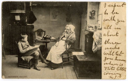 HOME LIFE - SKETCHING GRANNY (TUCK'S) / ST ANDREWS POSTMARK / GLOUCESTER, TUFFLEY, ELMHURST LODGE (TURNER) - Tuck, Raphael