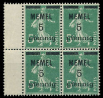 MEMEL 1920 Nr 18b Postfrisch VIERERBLOCK SRA X887D32 - Memel (Klaïpeda) 1923