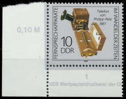 DDR 1989 Nr 3226-links-ndgz Postfrisch ECKE-ULI X0DE3A2 - Ungebraucht