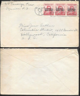 Philippines Manila Cover To USA 1937. 3x 2c Ovpr Stamps - Philippines