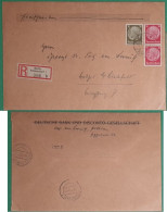 Germany Berlin-Wilmersdorf Registered Cover Mailed 1938. 54Pf Rate - Covers & Documents