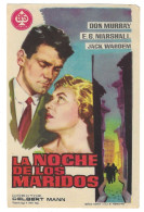 Programa Cine. La Noche De Los Maridos. Don Murray. 19-1680 - Publicité Cinématographique