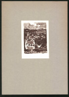 Exlibris T. Ader, Fische Springen In Ein Fass  - Bookplates