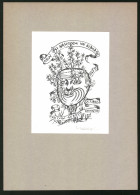 Exlibris Pier Luigi Gerosa, Pflanzen Kommen Aus Maske Hervor  - Bookplates