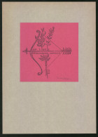 Exlibris Ferdinando Gerosa, Pfeil Und Bogen Sind Gespannt, Blume Geht Durch Den Gespannten Bogen  - Bookplates