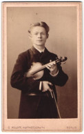 Fotografie Oscar Roloff, Berlin, Unter Den Linden 24, Junger Musiker Mit Geige - Violine Im Atelier  - Métiers