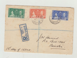 BUSTA SENZA LETTERA - ESTERA CON RACCOMANDATA NAIROBI KENYA DEL 1937 VERSO NAIROBI WW2 - Poststempel