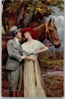 39827741 - Frau Paar Sign. Schneider E. Amag Nr.349 - Horses