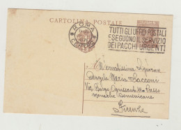 INTERO POSTALE DA 30 CENT VIAGGIATA NEL 1930 VERSO FIRENZE CON ANNULLO MECCANICO WW2 - Stamped Stationery