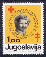 Yugoslavia 1975 TBC Tuberculosis Tuberkulose Tuberculose Red Cross Tax Surcharge Charity Postage Due, MNH - Red Cross