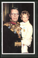 AK König Gustaf VI Adolf Von Schweden Mit Prinz Carl-Gustaf  - Royal Families