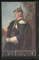 Künstler-AK Fürst Bismarck In Uniform Mit Harnisch  - Historical Famous People