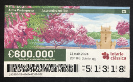 118 B, 1 X Lottery Ticket, Portugal, « Alma Portuguesa »,« Jacarandás Em Flor », « Flowers », « Jacarandas », 2024 - Lotterielose