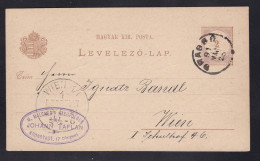 Hungary - 1891 2f Stationery Card Used Kronstadt / Brasso To Vienna - Entiers Postaux