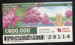 118 B, 1 X Lottery Ticket, Portugal, « Alma Portuguesa »,« Jacarandás Em Flor », « Flowers », « Jacarandas », 2024 - Billets De Loterie