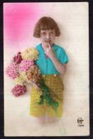 Argentina - 1934 - Colorized - Little Girl With Flowers Bouquet - Abbildungen