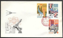 Soviet Space Motifs FDC Cover 1964. Science Chemistry For Economy. Kniga Issue - Russie & URSS