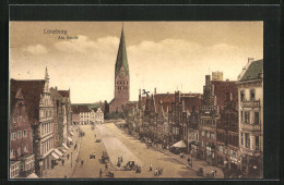 AK Lüneburg, Am Sande Mit Geschäften & Kirche  - Lüneburg