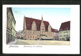 Goldfenster-AK Meissen, Marktplatz Mit Hotel Zum Hirsch & Rathaus  - Autres & Non Classés
