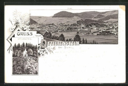 Lithographie Suhl, Ottilienstein, Panorama  - Suhl