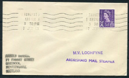 1968 GB Scotland M.V. LOCHFYNE Ardrishaig Mail Steamer Ship Cover  - Brieven En Documenten