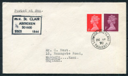 1971 GB Lerwick Shetland PAQUEBOT Cover, M.V. St Clair Aberdeen Ship - Lettres & Documents