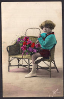 Argentina - 1938 - Colorized - Boy With Basket Of Flowers - Portraits