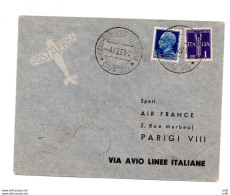 I° Volo Milano/Parigi Del 6.4.37 - Marcophilie