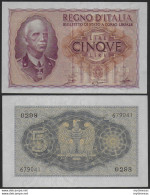 1940 Lire 5 Impero FDS Rif BS 13A Gigante - Other & Unclassified
