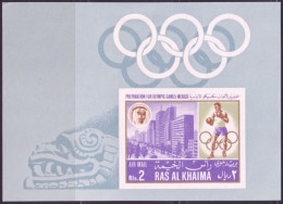 F-EX49417 SOUTH ARABIA RAS AL KHAIMA MLH 1968 MEXICO PRE OLYMPIC GAMES BOXING.  - Summer 1968: Mexico City