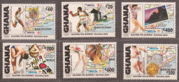 F-EX49449 GHANA MNH 1992 OLYMPIC GAMES BARCELONA ATHLETISM BOXING SWIMMING.  - Sommer 1992: Barcelone