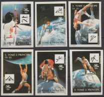 F-EX49456 SAO TOME I PRINCIPE MNH 1992 IMPERF OLYMPIC GAMES BARCELONA ARCHERY SKI.  - Zomer 1992: Barcelona