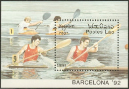 F-EX49464 LAOS MNH 1991 OLYMPIC GAMES BARCELONA CANOES KAYAK.  - Sommer 1992: Barcelone