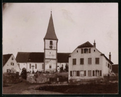 Fotografie R. Hirthe, Schwabach, Ansicht Hainsfarth, Kirche Mit Friedhof & Grabsteinen  - Orte