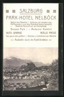 AK Salzburg, Totalansicht Mit Hohensalzburg, Reklame Für Park-Hotel Nelböck  - Other & Unclassified