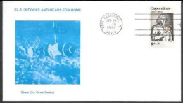 US Space Cover 1973. "Skylab 3" / "Skylab" Undocking. Space City Cachet - USA