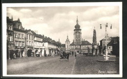 AK Saaz /Zatec, Namesti, Radnice, Geschäft Julius Meinl  - Czech Republic