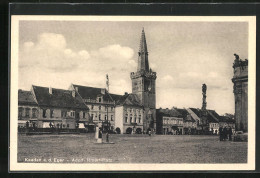 AK Kaaden / Kadan, Platz, Rathaus  - Tschechische Republik